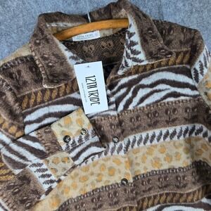 12th Tribe Womens Small Animal Print Shirt Jacket  Zebra Leopard Shacket NWT